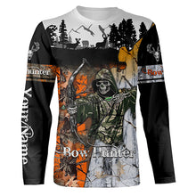 Load image into Gallery viewer, Bow Hunter Skull Orange and white tree Camo Deer Hunting Customize name 3D All over print shirts NQS666