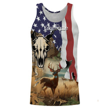 Load image into Gallery viewer, Deer Hunting Camo American Flag patriotic Customize name 3D All over print shirts NQS671