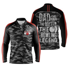 Load image into Gallery viewer, black personalized bowling shirt for bowling – custom name design side view