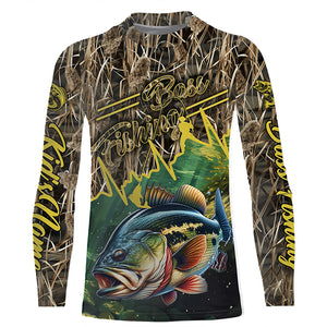 Bass fishing Camo Custom name UV protection long sleeves Bass fishing jerseys NQS800
