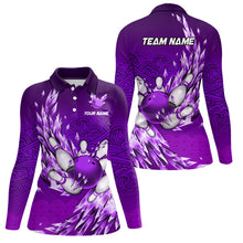 Load image into Gallery viewer, Ice Purple Bowling Shirts For Women Custom Bowling Team Uniform Bowlers Outfits NQS9138