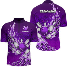 Load image into Gallery viewer, Ice Purple Bowling Shirts For Men Custom Bowling Team Uniform Bowlers Outfits NQS9138