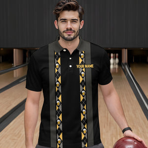 Personalized Black Retro Bowling shirts For Men custom Here for the beer bowling team jerseys NQS9409