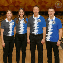 Load image into Gallery viewer, Lightning Thunder Eagle Bowling Polo, Quarter Zip Shirt For Women Custom bowling Team jerseys | Blue NQS11309