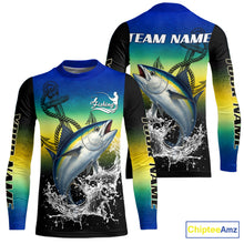 Load image into Gallery viewer, Personalized Tuna Fishing scales Long sleeve fishing shirts Custom Tuna performance fishing apparel NQS11114