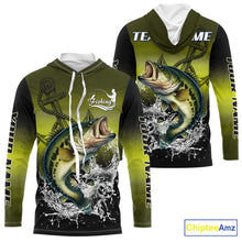 Load image into Gallery viewer, Personalized Largemouth Bass Fishing green scales fishing shirts Custom performance fishing apparel NQS11115