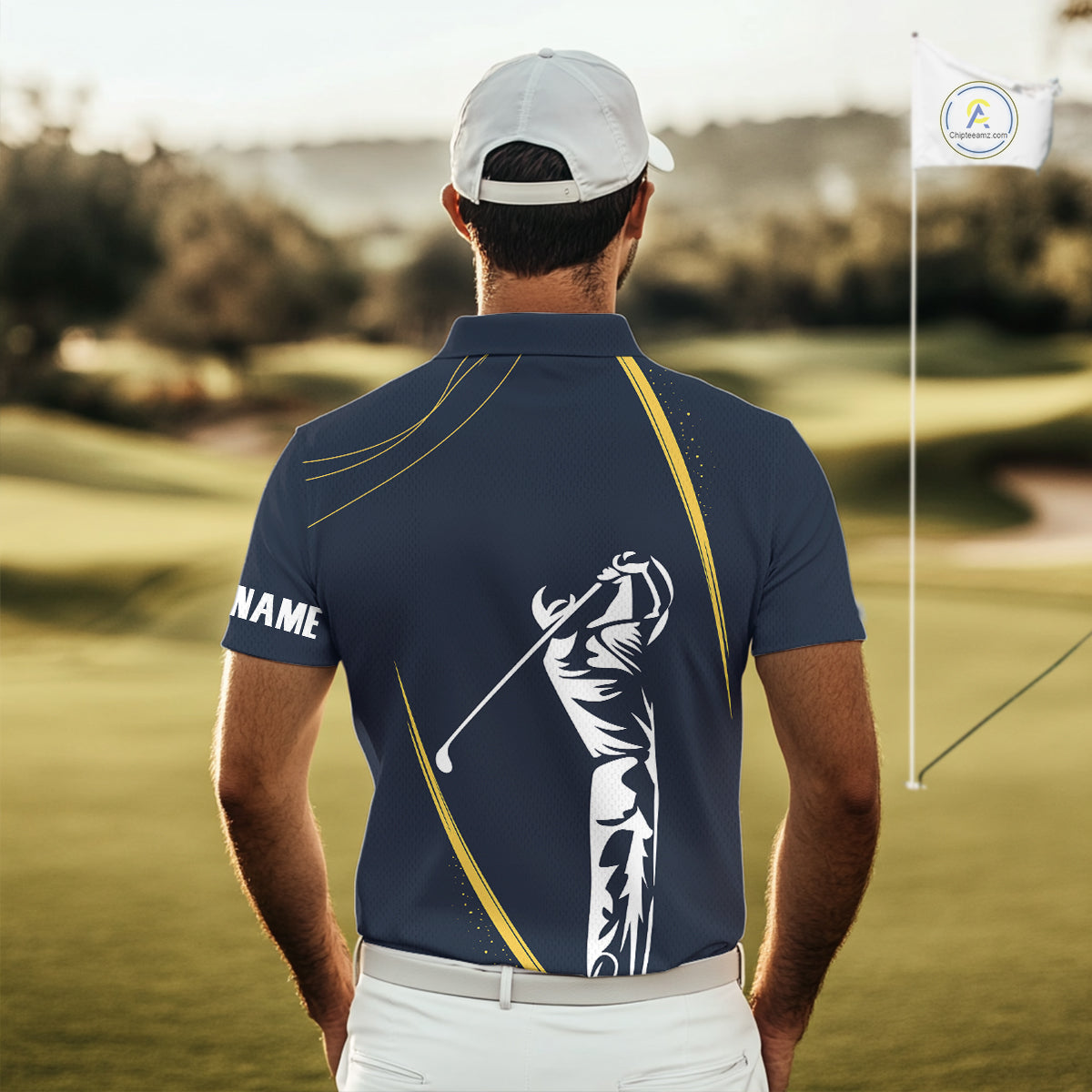 Personalized Golf polo shirts for men Custom mens golf outfits, unique golf gifts | Navy NQS10202