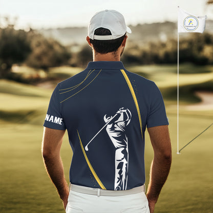 Personalized Golf polo shirts for men Custom mens golf outfits, unique golf gifts | Navy NQS10202
