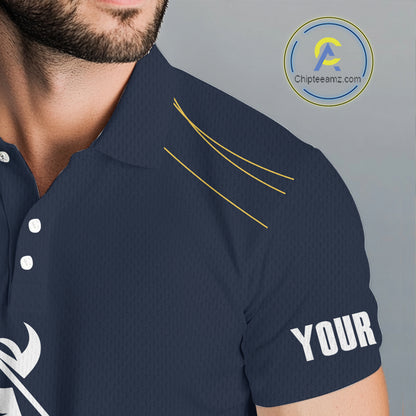 Personalized Golf polo shirts for men Custom mens golf outfits, unique golf gifts | Navy NQS10202