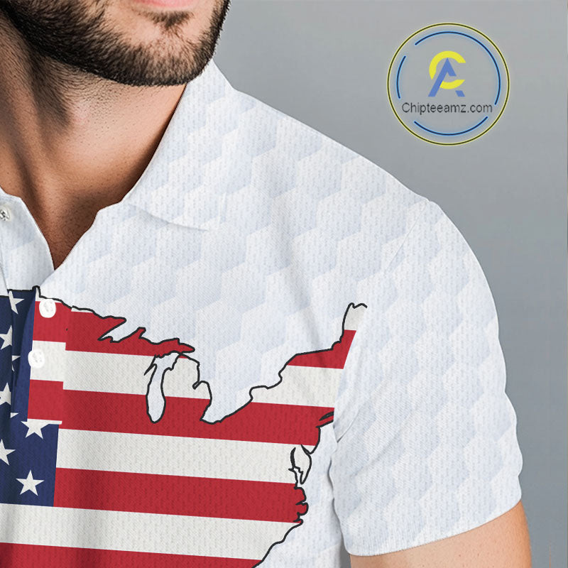Personalized American Flag Men golf polo shirts Custom Patriotic Golf outfit For men NQS10183