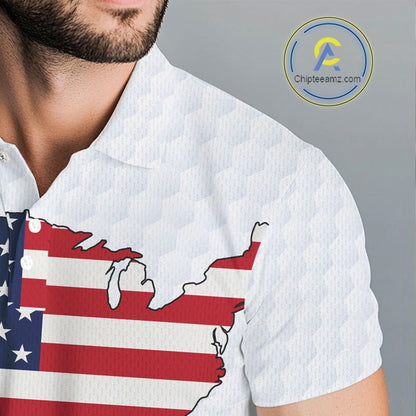 Personalized American Flag Men golf polo shirts Custom Patriotic Golf outfit For men NQS10183