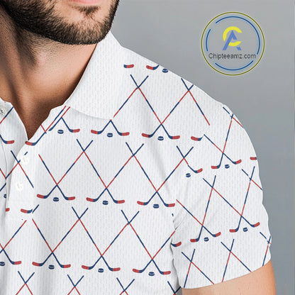 Red, White and Blue golf clubs pattern Men golf polo shirt Custom Patriotic golf outfits for men NQS10198