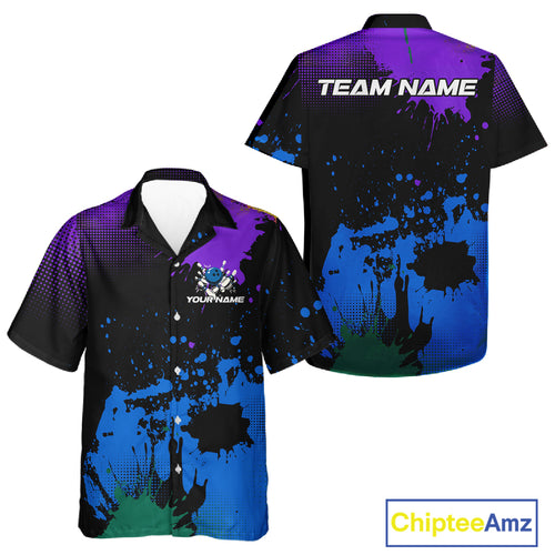Personalized Bowling Hawaiian Shirt Custom Team Bowling Button Up Shirt Gift For Bowlers NQS10596