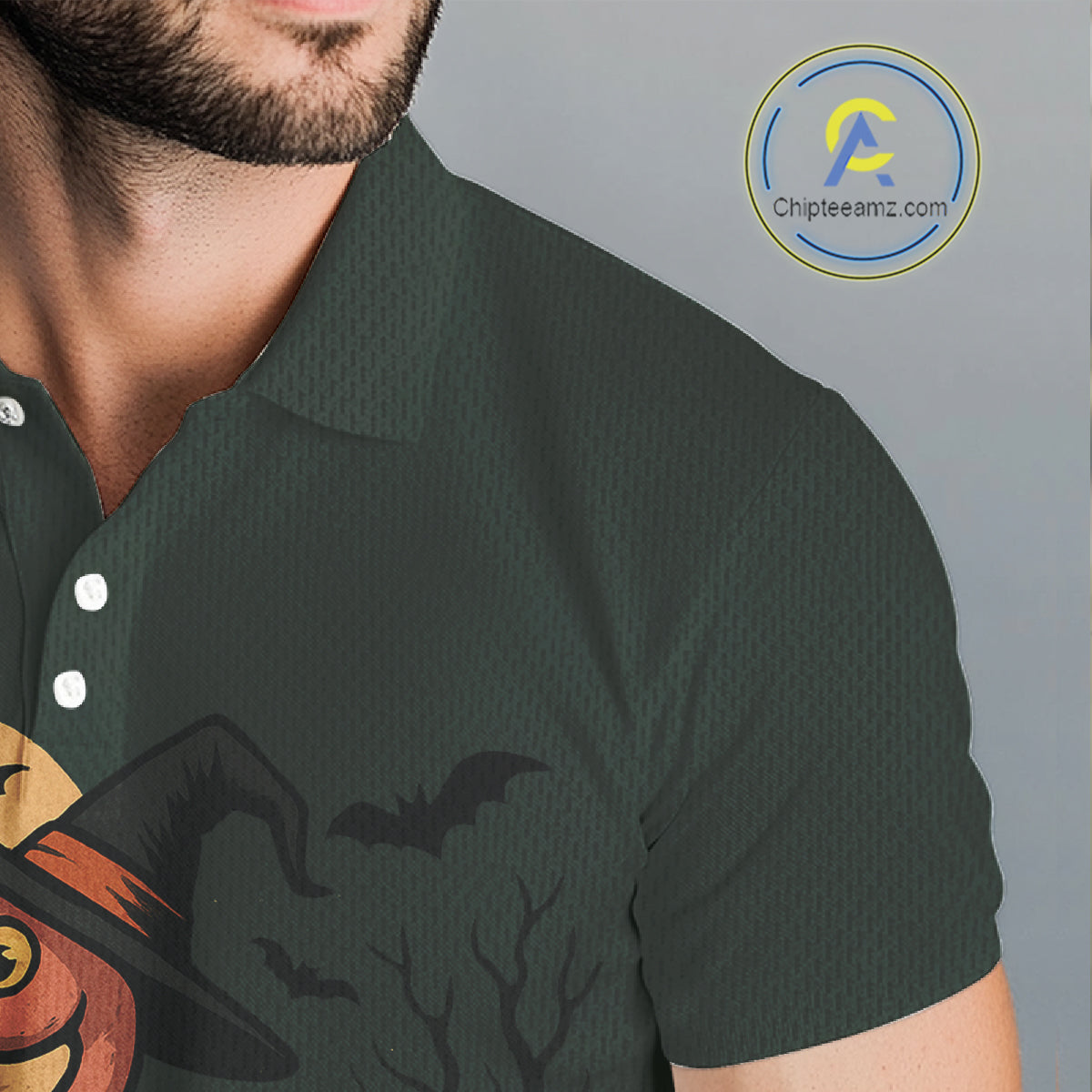 Halloween flamingo Mens golf polo shirt custom Halloween golf tops for men, unique golf gifts NQS10378