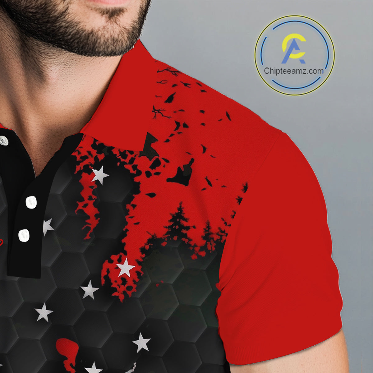 Red, White and Blue Golf Polo shirts for Men Custom Patriotic Gift For Golfers, Mens golf outfit NQS10590