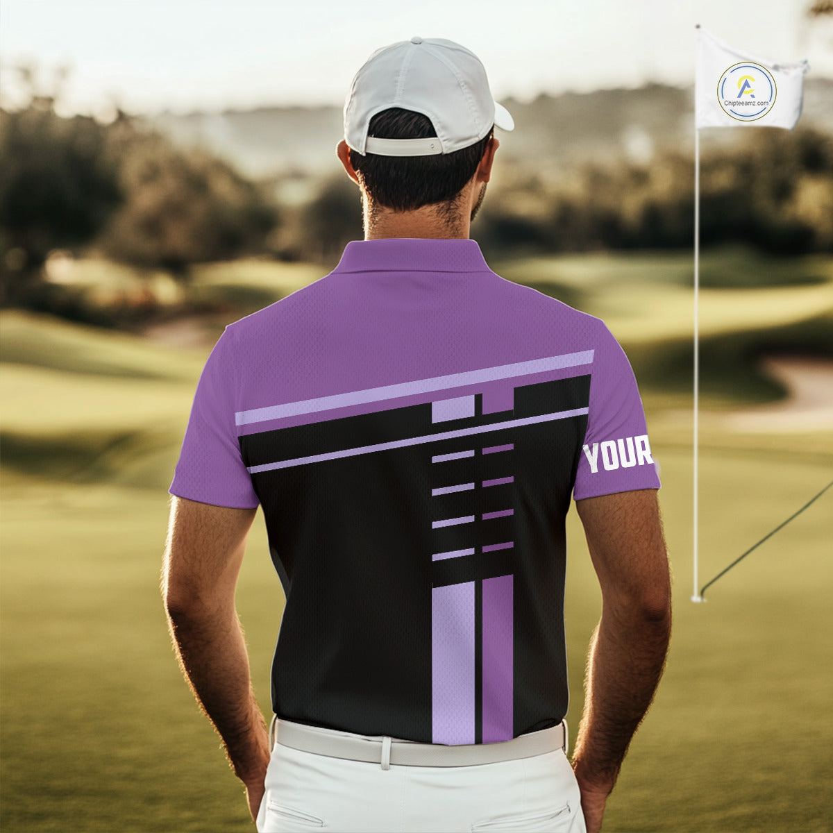 Personalized Black and Purple Men golf polo shirts, Custom Golf Shirts For Team men golfers NQS10160