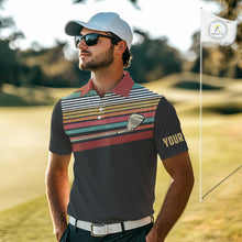 Load image into Gallery viewer, Retro Mens golf polo shirt Custom Vintage Team Golf attire for men, Gift For Golfers NQS10568