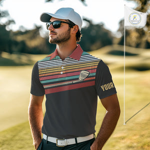 Retro Mens golf polo shirt Custom Vintage Team Golf attire for men, Gift For Golfers NQS10568