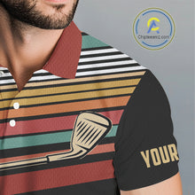 Load image into Gallery viewer, Retro Mens golf polo shirt Custom Vintage Team Golf attire for men, Gift For Golfers NQS10568