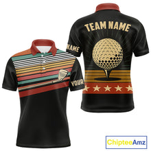 Load image into Gallery viewer, Retro Mens golf polo shirt Custom Vintage Team Golf attire for men, Gift For Golfers NQS10568