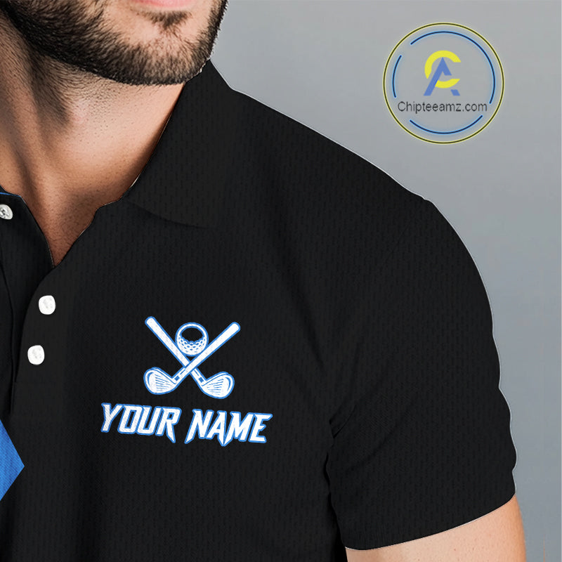 Black and Blue argyle polo shirts personalized golf shirts for men, team golf outfit NQS11403