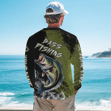Load image into Gallery viewer, Black and Green Largemouth Bass Fishing Jerseys Custom Bass performance fishing apparel NQS11068
