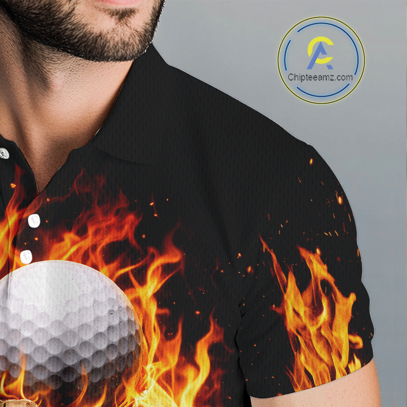 Flame Skull Golf Polo shirts for men custom Skull Fire team golf shirts, golf gifts for men NQS11576