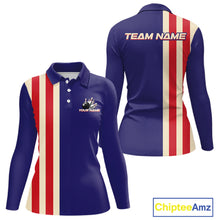 Load image into Gallery viewer, Red, White and Blue Retro Bowling Shirts For Women custom patriotic bowling outfits team jerseys NQS11167