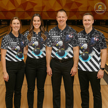 Load image into Gallery viewer, Black and White American flag Eagle Women Bowling shirts custom Patriotic Bowling Team League Jersey NQS11424