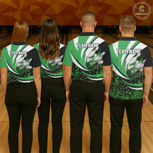 Load image into Gallery viewer, Green shamrock pattern Bowling Shirts For Women custom St Patrick's Day bowling outfits team jerseys NQS11166