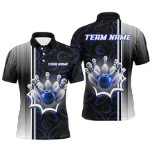 Load image into Gallery viewer, Blue Bowling Camo Custom Bowling Shirts For Men Bowling League Jerseys Bowler Outfit NQS8417