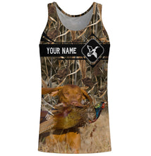 Load image into Gallery viewer, Pheasant Hunting with Vizsla dog waterfowl camo Shirts, Personalized Duck Hunting Gifts FSD3728