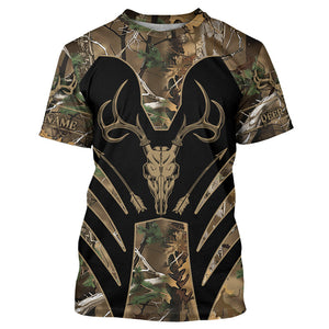 Bow Hunting Deer camouflage Custom Name all over print Shirts, Personalized Hunting Clothes for Men FSD459