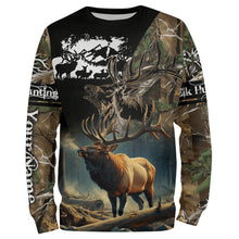 Load image into Gallery viewer, Bulk Elk hunting camouflage Custom name all over print Shirts, Personalized hunting Gifts FSD47