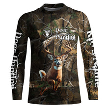 Load image into Gallery viewer, Whitetail Deer Hunting Custom Name Camo Shirt, Deer Hunting Clothing, Camouflage Deer Shirts FSD2385