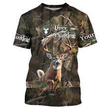 Load image into Gallery viewer, Whitetail Deer Hunting Custom Name Camo Shirt, Deer Hunting Clothing, Camouflage Deer Shirts FSD2385