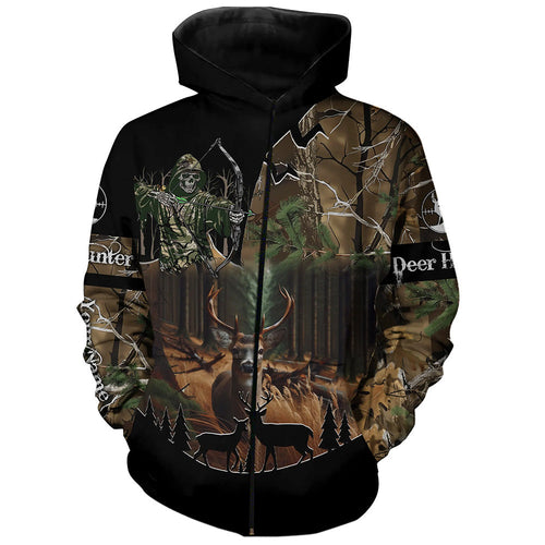 Deer Hunting Gripm Reaper Camouflage Custom Name all over print Shirts, Deer Hunting Gifts Shirt FSD760