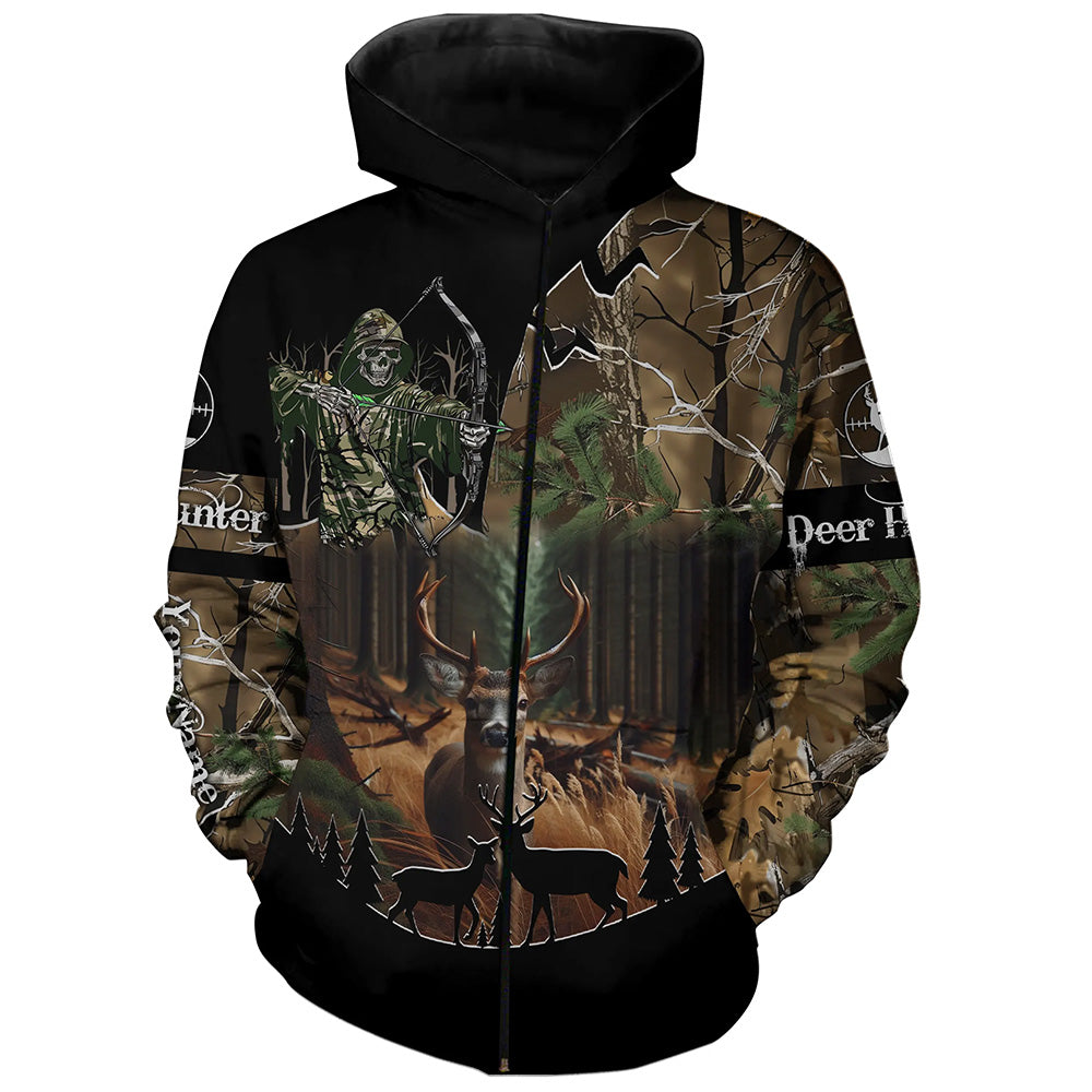 Deer Hunting Gripm Reaper Camouflage Custom Name all over print Shirts, Deer Hunting Gifts Shirt FSD760