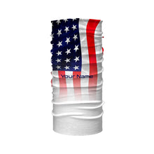 Load image into Gallery viewer, American flag Performance Shirts, Custom Name US Fishing water wave UV Protection shirts for Fisherman FSD4054