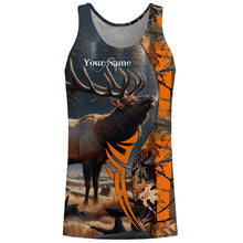 Load image into Gallery viewer, Elk hunting Orange camouflage custom Name all over print Shirts, Personalized gifts for hunter FSD1825