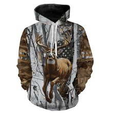 Load image into Gallery viewer, Deer Buck American Flag Custom Name 3D All over printed Shirts, Deer Hunting Shirt, Personalized Hunting Gifts - FSD2987