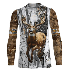 Deer Buck American Flag Custom Name 3D All over printed Shirts, Deer Hunting Shirt, Personalized Hunting Gifts - FSD2987