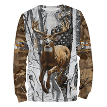 Load image into Gallery viewer, Deer Buck American Flag Custom Name 3D All over printed Shirts, Deer Hunting Shirt, Personalized Hunting Gifts - FSD2987