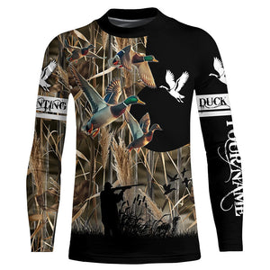 Personalized Duck Hunting Waterfowl Camo Shirts for Men, Kid, Duck Hunting clothes, hunting gifts FSD702