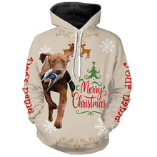 Load image into Gallery viewer, Christmas Vizsla Hunting Dog Custom Name Shirts, Gifts for Hunters FSD4617