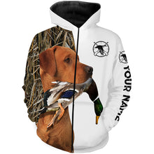 Load image into Gallery viewer, Duck Hunting With Dog Fox Red Labrador Custom Name 3D Full Printing Shirts For Men Women - Personalized Hunting Gifts FSD1888