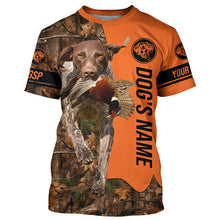 Load image into Gallery viewer, Pheasant Hunting with Dogs GSP Customize Name Shirts, German shorthaired pointer hunting dog shirt FSD4026