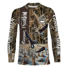 Load image into Gallery viewer, Goose Hunting Waterfowl Camo custom Name Shirts, Goose hunting shirt, gift for Hunter FSD186