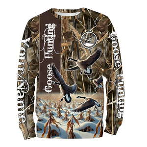 Goose Hunting Waterfowl Camo custom Name Shirts, Goose hunting shirt, gift for Hunter FSD186