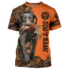 Load image into Gallery viewer, Pheasant Hunting with Dog German Wirehaired Pointers GWP Customize Name Shirts for Bird Hunter FSD4037